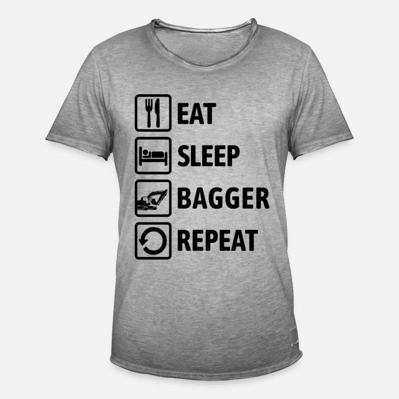 Eat Sleep Bagger Repeat - digging & digging - Men's Vintage T-Shirt - vintage grey