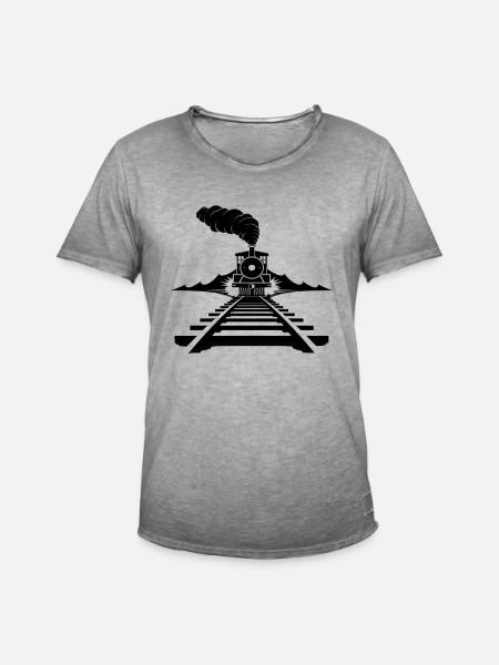Railway Sketch - Men's Vintage T-Shirt - vintage grey