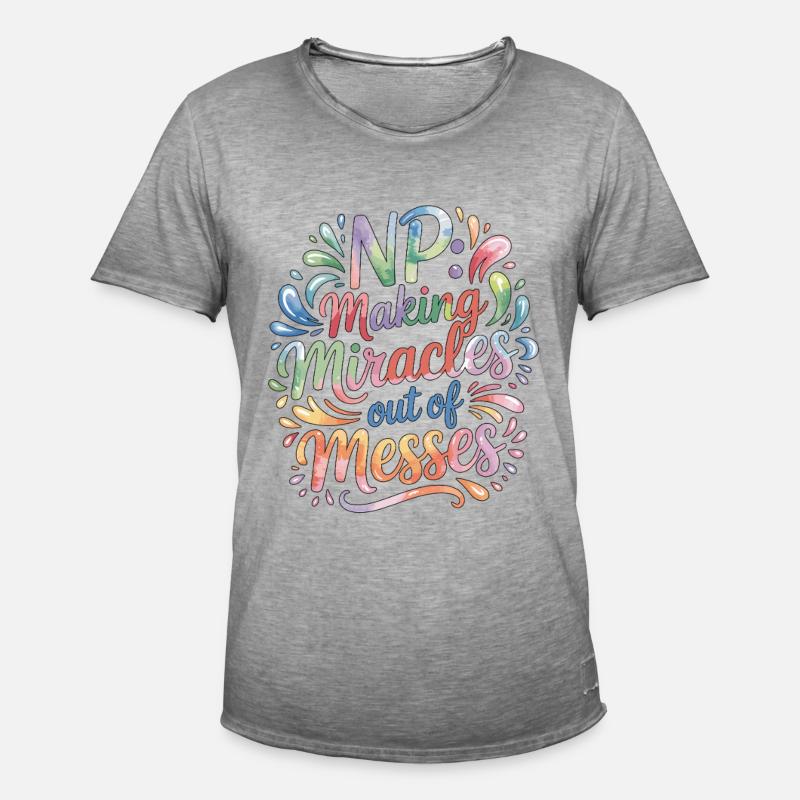 Nurse Practitioner NP Making Miracles Nursing - Männer Vintage T-Shirt - Vintage Grau