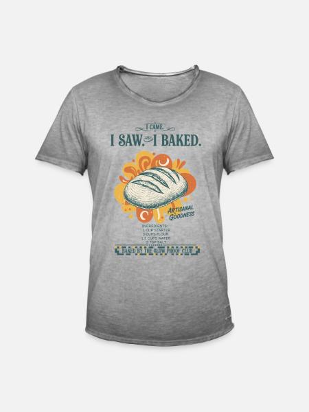 sourdough bread baking baker sourdough starter - Men's Vintage T-Shirt - vintage grey