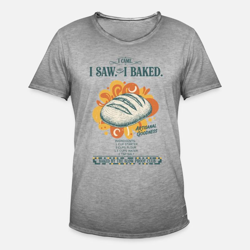 sourdough bread baking baker sourdough starter - Men's Vintage T-Shirt - vintage grey