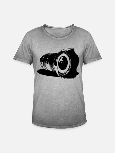Caméra objectif - T-shirt vintage Homme - vintage gris