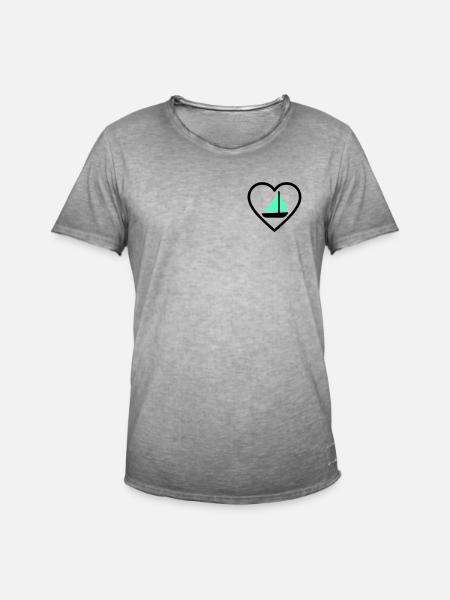 Cuore Vela – Passione Navigazione - Men's Vintage T-Shirt - vintage grey