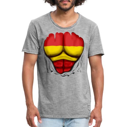 España Flag Ripped Muscles six pack chest t-shirt - Men's Vintage T-Shirt