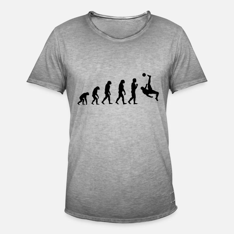 Fußball Evolution Geschenkidee - Männer Vintage T-Shirt - Vintage Grau