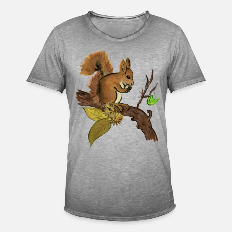 Herbst Eichhörnchen - Herbst Eichhörnchen Eichhörnchen - Männer Vintage T-Shirt - Vintage Grau