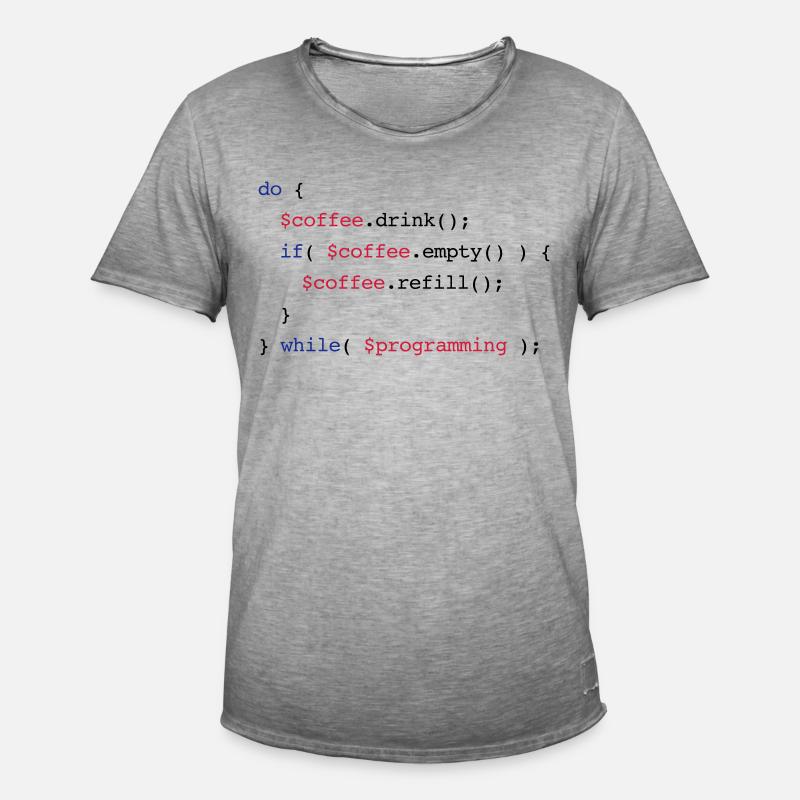 Code Coffee Refill Programming v2 - Männer Vintage T-Shirt - Vintage Grau