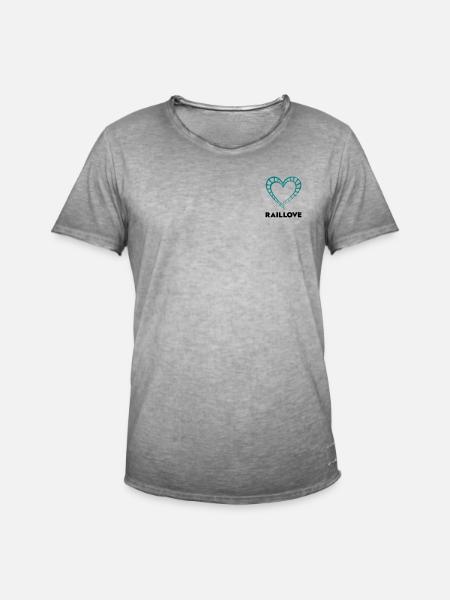 Rail Love Light - Men's Vintage T-Shirt - vintage grey