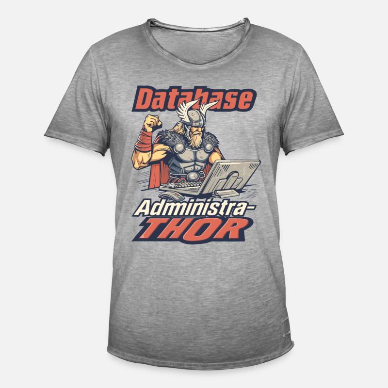 Viking Databaseadministra-thor Nerdy - Männer Vintage T-Shirt - Vintage Grau