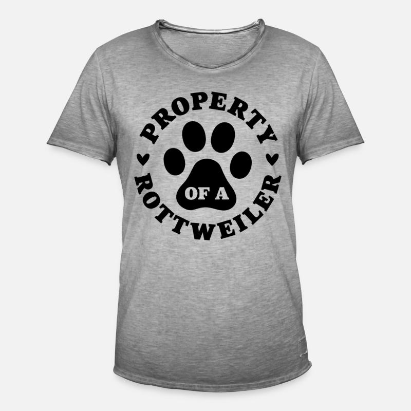 Eigentum eines Rottweilers - Männer Vintage T-Shirt - Vintage Grau