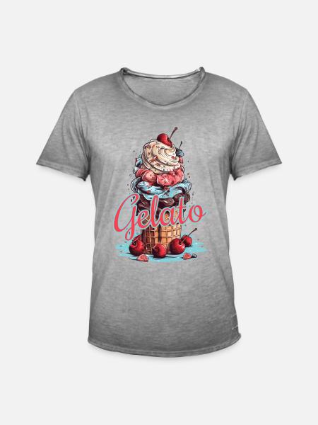 Gelato Eis Eiscreme Eisdiele - Männer Vintage T-Shirt - Vintage Grau