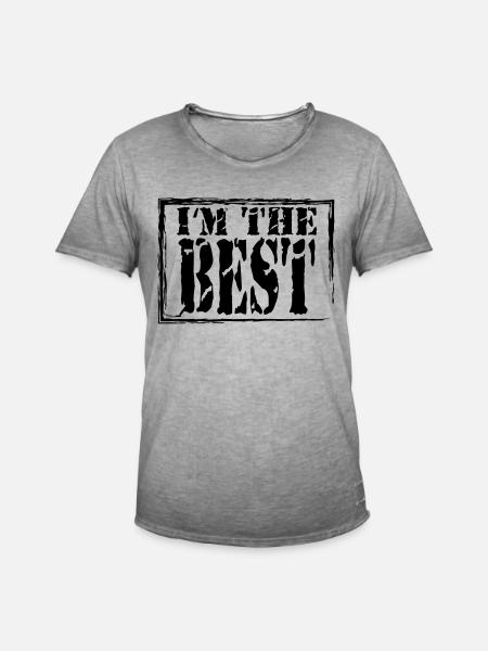 I'm the best - Männer Vintage T-Shirt - Vintage Grau