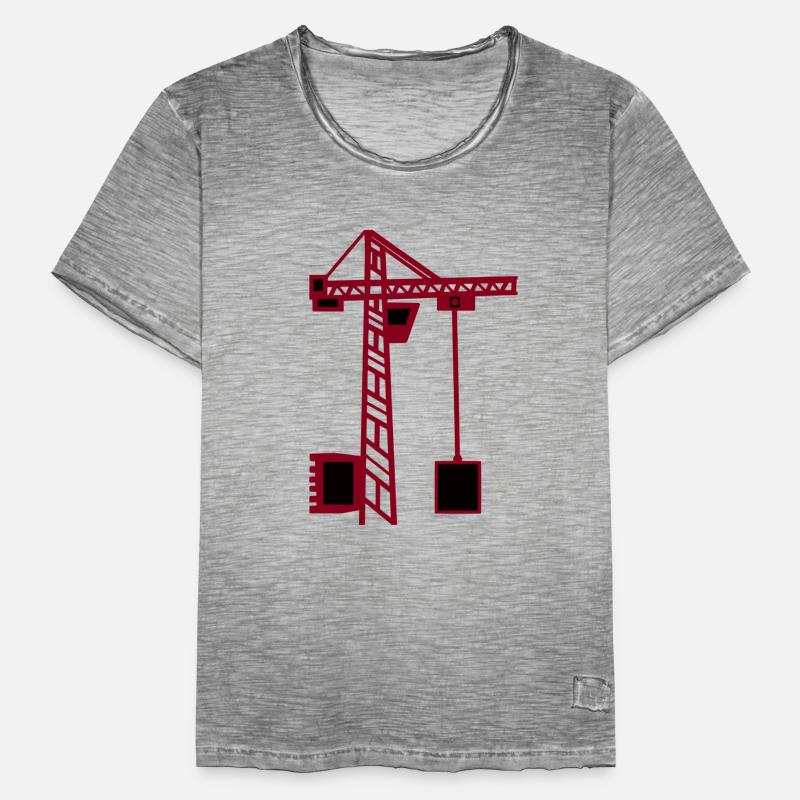 Grue de construction grue grue de levage construction bicolore T-shirt vintage Homme