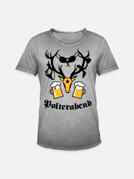 Hirsch Polterabend JGA Bier - Men's Vintage T-Shirt - vintage grey