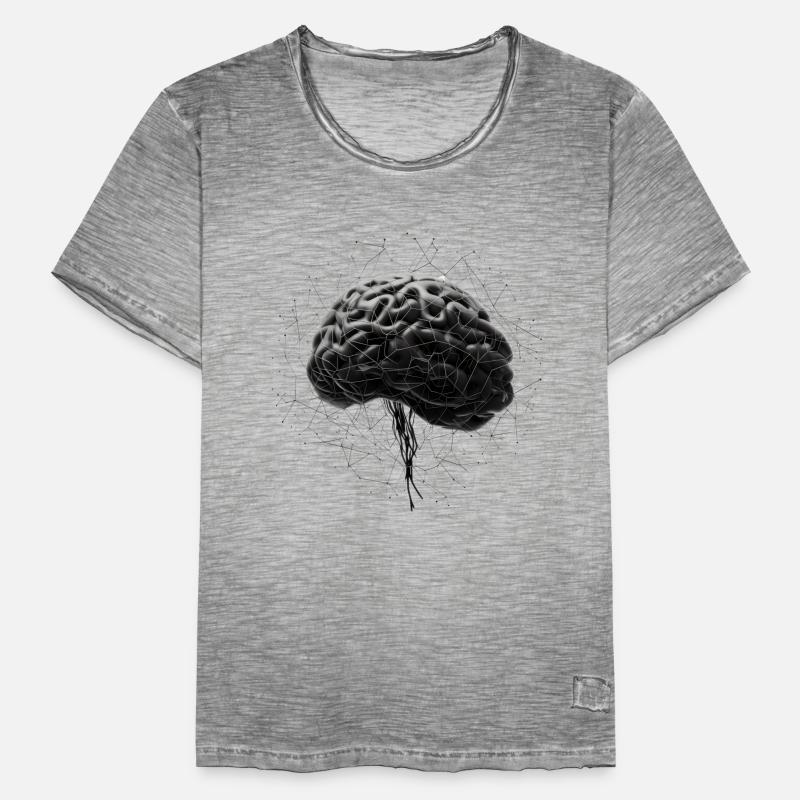 Brain Neural AI Deep Learning Computer Algorithm Men's Vintage T-Shirt