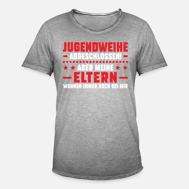 Jugendweihe 2022 Mädchen Junge - Männer Vintage T-Shirt - Vintage Grau