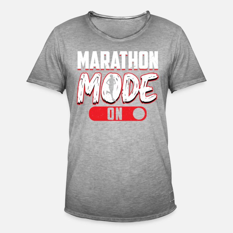 Marathon-modus Ein - Läufer - Männer Vintage T-Shirt - Vintage Grau