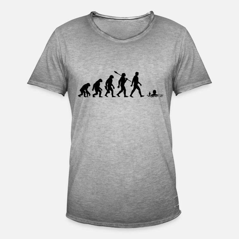 Evolution - Eisbader - Winterbaden - Eisbaden - Männer Vintage T-Shirt - Vintage Grau