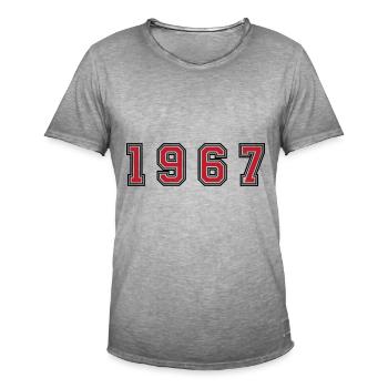 1967 Jahr Zahl - Männer Vintage T-Shirt - Vintage Grau - Vorne - Jose (178cm)