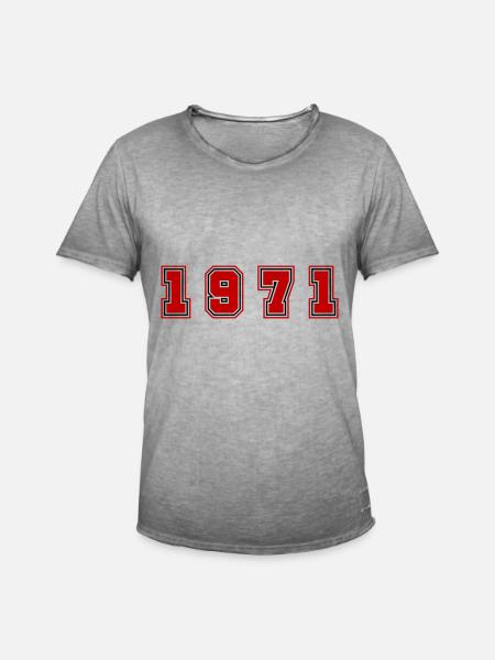 1971 Year Number - Men's Vintage T-Shirt - vintage grey