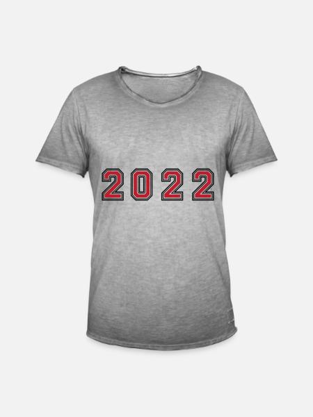 2022 year number - Men's Vintage T-Shirt - vintage grey