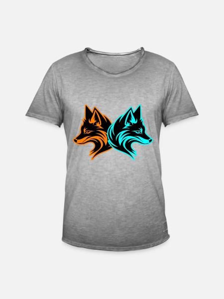 Fuchs Tier - Männer Vintage T-Shirt - Vintage Grau