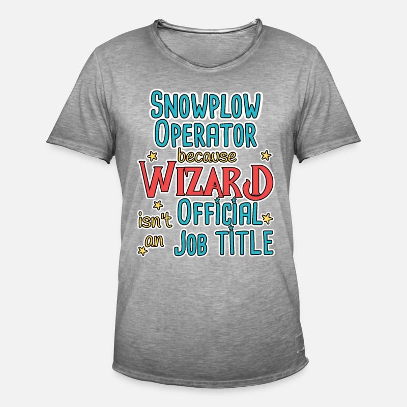 Snowplow Operator Wizard Schneepflugfahrer - Männer Vintage T-Shirt - Vintage Grau