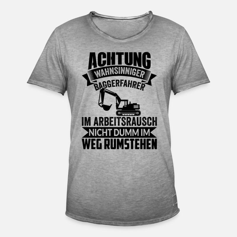 Bagger Baggerführer Baggerfahrer Bau Geschenkidee - Männer Vintage T-Shirt - Vintage Grau