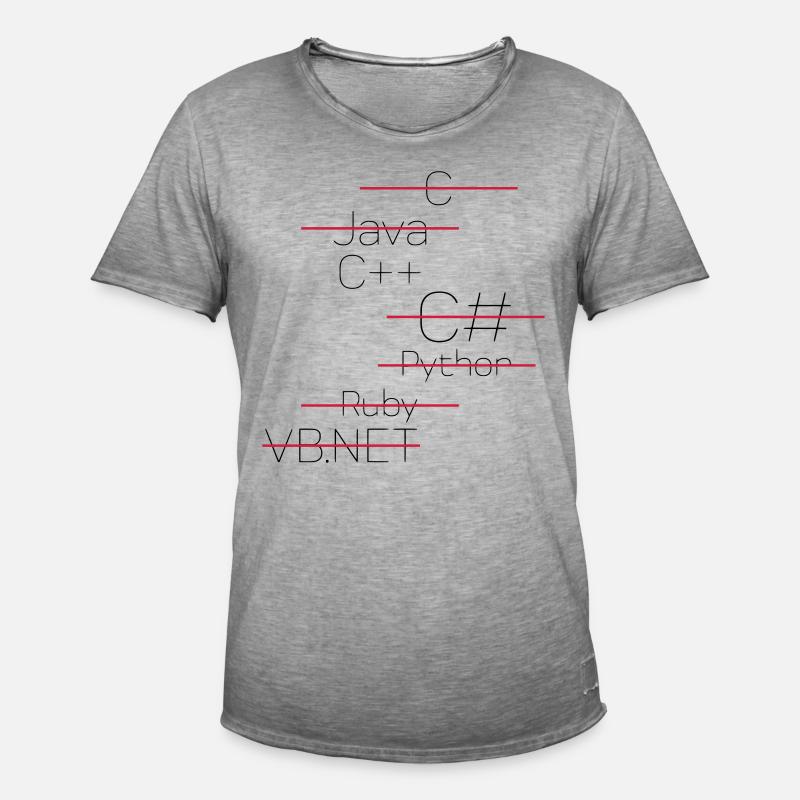 C++ - SIMPLE - Männer Vintage T-Shirt - Vintage Grau