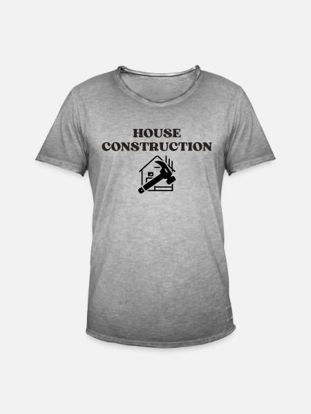House Construction / Team Hausbau - Männer Vintage T-Shirt - Vintage Grau