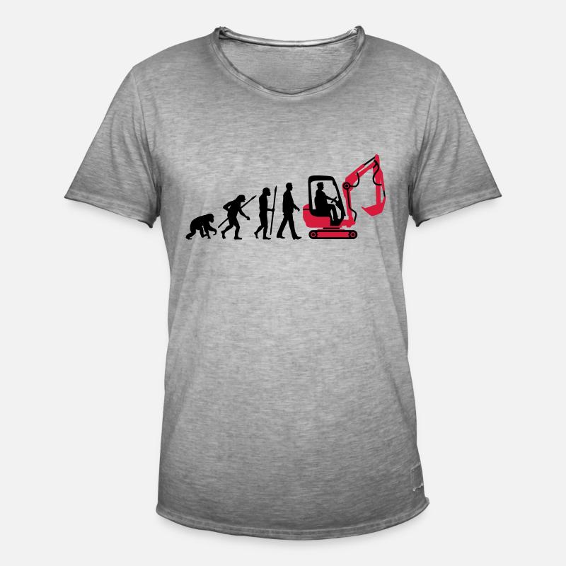 evolution_baggerfahrer_122013_b_2c - Männer Vintage T-Shirt - Vintage Grau