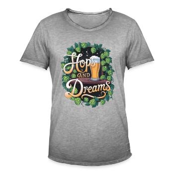 Hopfen und Träume - Männer Vintage T-Shirt - Vintage Grau - Vorne - Jose (178cm)