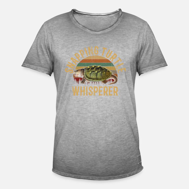 snapping turtle whisperer, snapping turtle - Men's Vintage T-Shirt - vintage grey