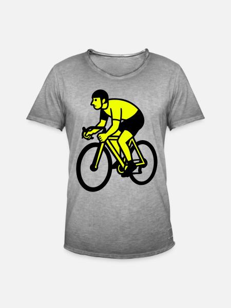Neonrad Silhouette Radfahrer - Männer Vintage T-Shirt - Vintage Grau