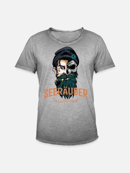 Seeräuber aus Leidenschaft HEAD - Männer Vintage T-Shirt - Vintage Grau