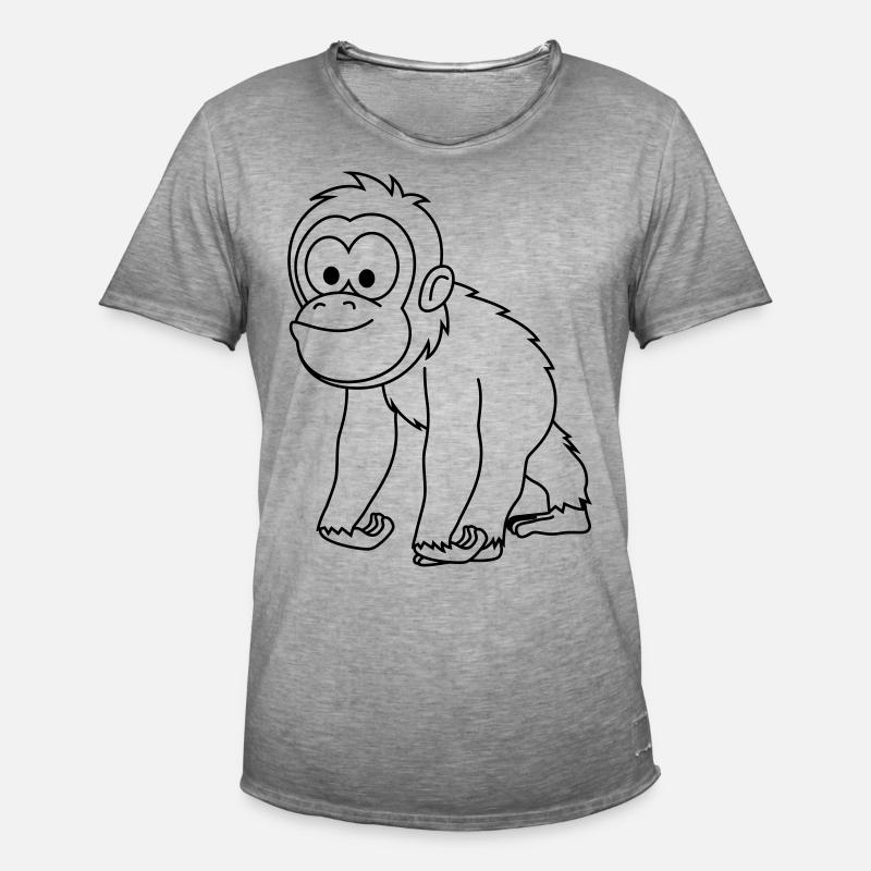 Orangutan monkey comic - Men's Vintage T-Shirt - vintage grey