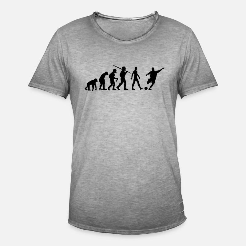 Fussball Evolution Torjäger - Männer Vintage T-Shirt - Vintage Grau