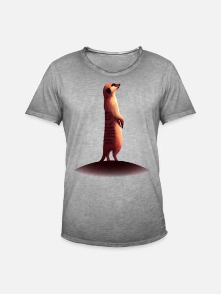 Erdmännchen - Männer Vintage T-Shirt - Vintage Grau