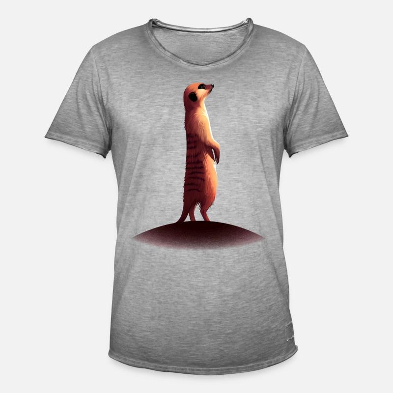 Erdmännchen - Männer Vintage T-Shirt - Vintage Grau