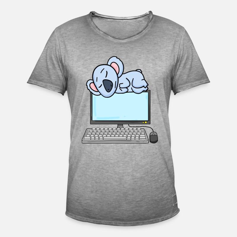 Koala Computer Nerd Programmer Gift - Men's Vintage T-Shirt - vintage grey