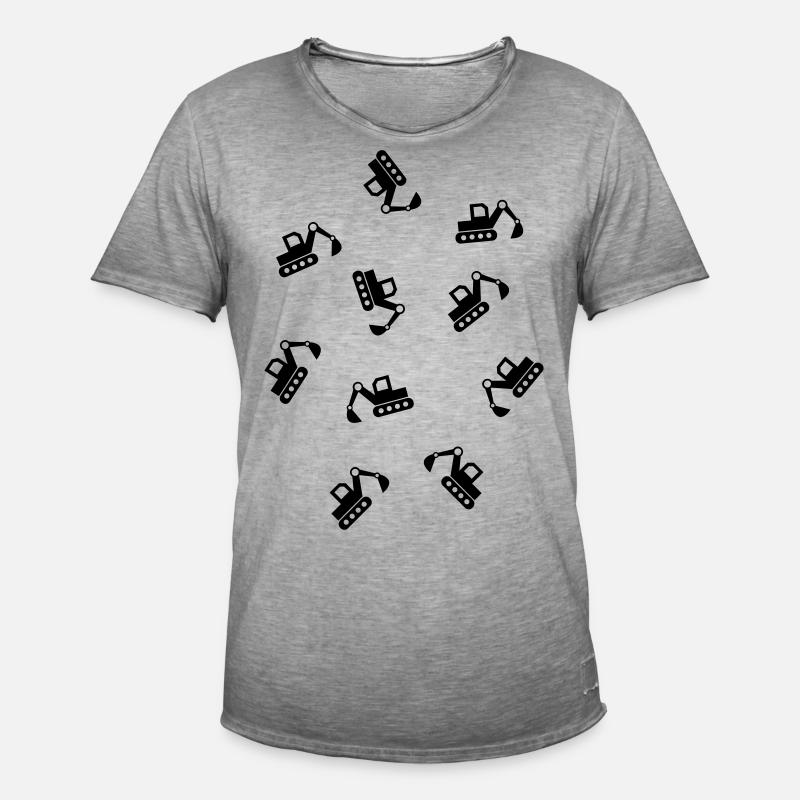 viele Bagger Baustelle Bauarbeiter Baggerfahrer - Männer Vintage T-Shirt - Vintage Grau