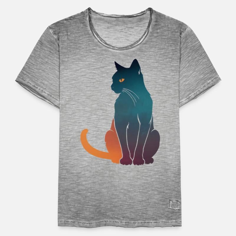 Harmonious cat in color gradient Men's Vintage T-Shirt
