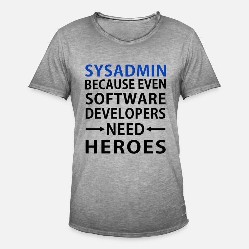 Sysadmin - Systemadministrator - Männer Vintage T-Shirt - Vintage Grau