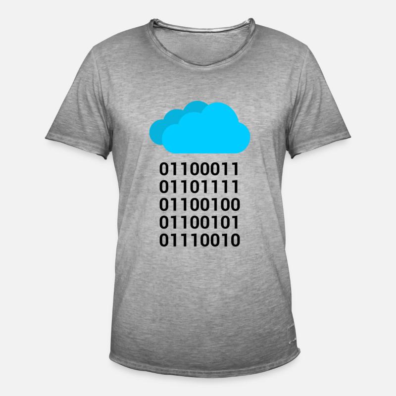Computer Science Binary Gift Shirt - Men's Vintage T-Shirt - vintage grey