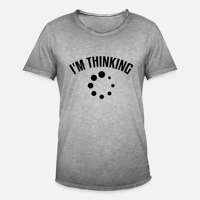 Computer Nerd Ich Denke Gerade... - Männer Vintage T-Shirt - Vintage Grau