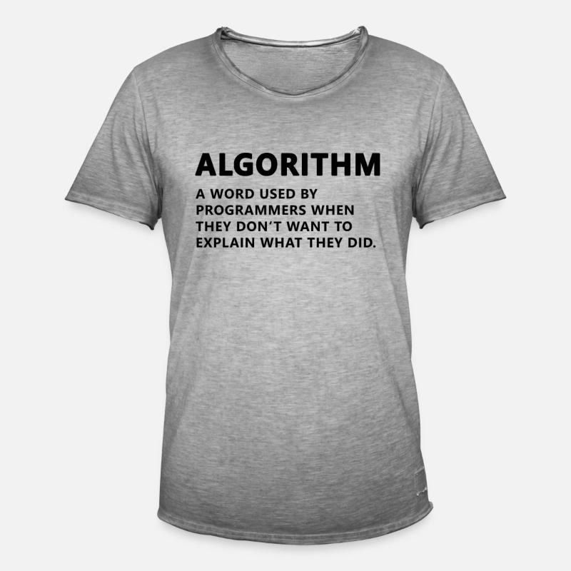 Programmierer Algorithmus Definition - Männer Vintage T-Shirt - Vintage Grau