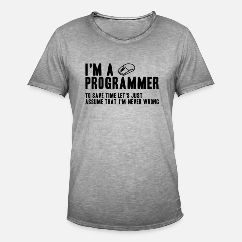 Geschenk für Programmierer Coding Programmer - Männer Vintage T-Shirt - Vintage Grau