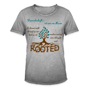 Freundschaft - bunt - Männer Vintage T-Shirt - Vintage Grau - Vorne - Jose (178cm)