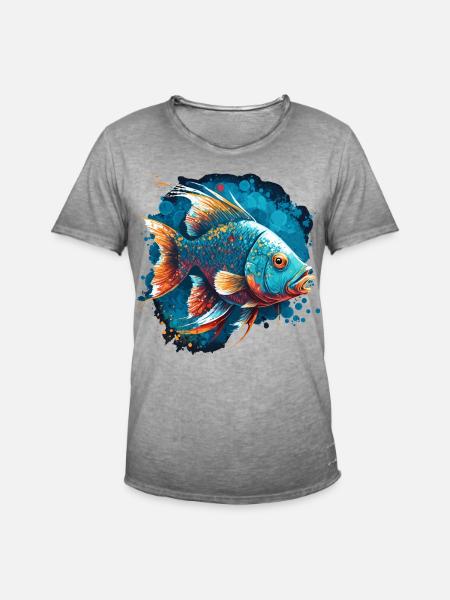 Forellenangeln - Männer Vintage T-Shirt - Vintage Grau