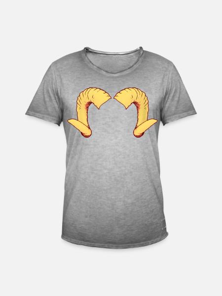 widder horn sternzeichen - Männer Vintage T-Shirt - Vintage Grau